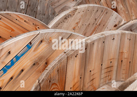 Big empty cable reels Stock Photo - Alamy