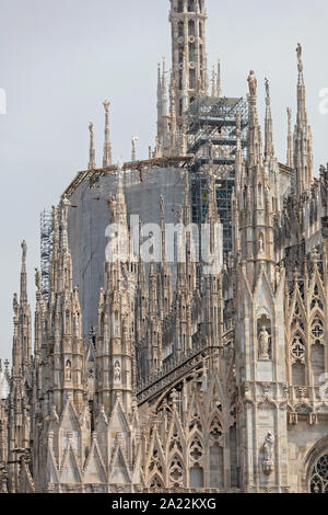 Scaffolding Construction at Duomo Cathedral in Milan Italy Stock Photo