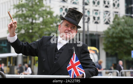 Manchester, UK. 30th September,2019. Protests and theatre outside the Tory Party Conference  Manchester, Lancashire, UK. Credit: Barbara Cook/Alamy Live News