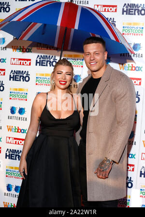 Olivia Bowen and Alex Bowen attending the Mirror Animal Hero Awards 2019, in partnership with People's Postcode Lottery and Webbox, held at the Grosvenor House Hotel, London. Stock Photo