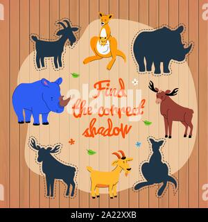 Find the correct shadow game vector template Stock Vector