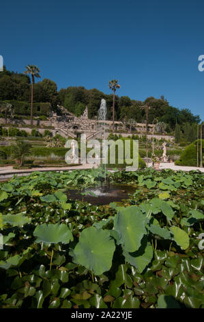 Villa Garzoni's garden, the big fountain Stock Photo