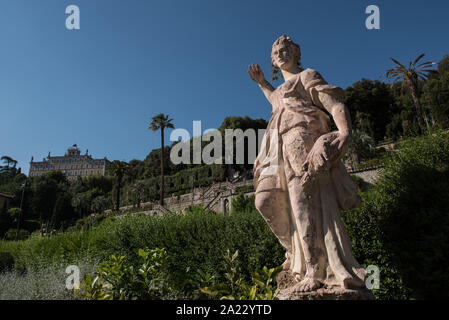 Villa Garzoni's garden, statue Stock Photo