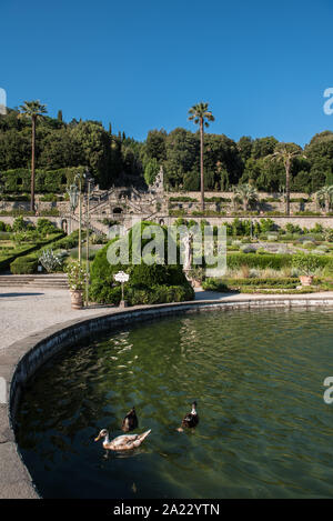 Villa Garzoni's garden, the big fountain Stock Photo