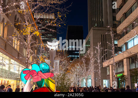 Tokyo Marunouchi winter illumination festival, beautiful view, popular tourist attractions, travel destinations for holiday, famous romantic light up Stock Photo