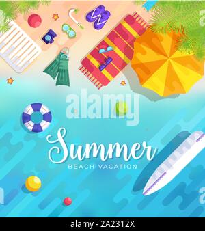 summer vecetion time background vector illustration Stock Vector