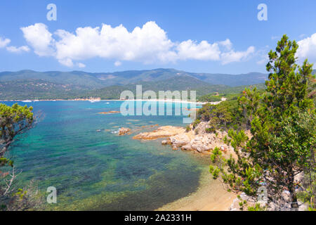 Cupabia beach. Coastal landscape of Corsica island at sunny summer day, France Stock Photo