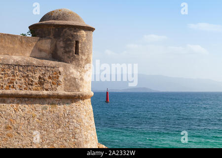 La Citadelle. This old coastal stone fortress is a popular landmark of Ajaccio. Corsica, France Stock Photo
