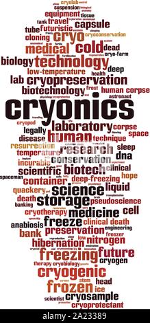 Cryonics word cloud concept. Collage made of words about cryonics. Vector illustration Stock Vector