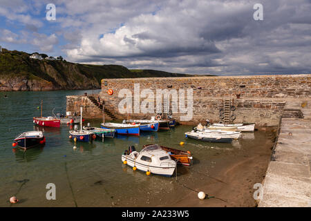 Boats in the small harbour of Gorran Haven, Cornwall, England Stock Photo
