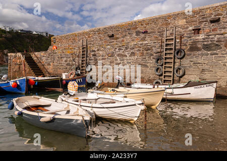 Boats in the small harbour of Gorran Haven, Cornwall, England Stock Photo