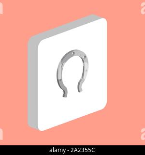 Horseshoe Simple vector icon. Illustration symbol design template for web mobile UI element. Perfect color isometric pictogram on 3d white square. Hor Stock Vector