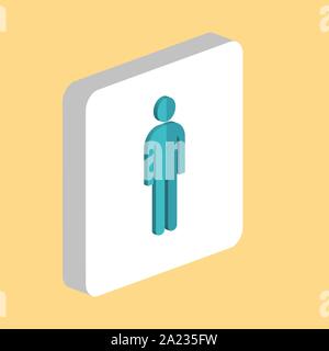 Man Simple vector icon. Illustration symbol design template for web mobile UI element. Perfect color isometric pictogram on 3d white square. Man icons Stock Vector