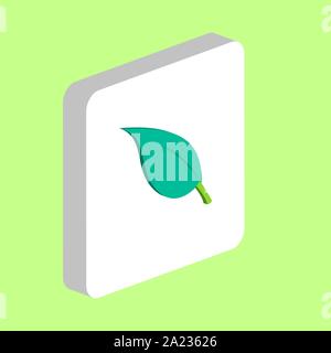 Leaves, Leaf Simple vector icon. Illustration symbol design template for web mobile UI element. Perfect color isometric pictogram on 3d white square. Stock Vector