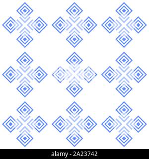 Combination of square and round shapes and symmetrical geometric figures setting imitating ancient tiles Stock Vector