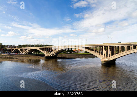 The landmark bridges of Berwick Upon Tweed Northumberland UK Stock Photo