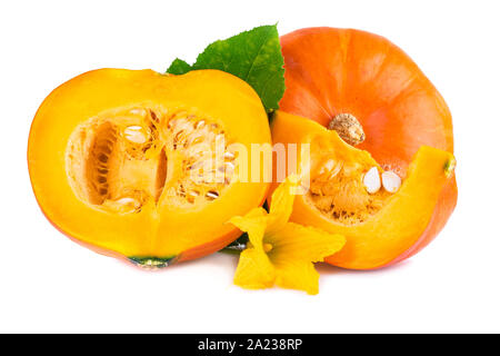 red orange Hokkaido pumpkins isolated on white Stock Photo