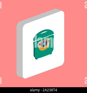 Electric Pan Simple vector icon. Illustration symbol design template for web mobile UI element. Perfect color isometric pictogram on 3d white square. Stock Vector