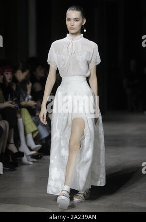 Paris, France. 30th Sep, 2019. A model takes to the catwalk during Shiatzy Chen's show as part of the presentation of the Spring-Summer 2020 Ready-to-Wear collections during Paris Fashion Week in Paris on Monday September 30, 2019. Photo by Eco Clement/UPI Credit: UPI/Alamy Live News Stock Photo