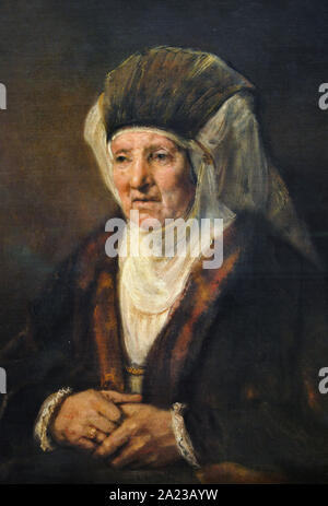 Rembrandt Harmensz Van Rijn 1606 1669 - Portrait d'une Vieille Femme 1655 Stock Photo