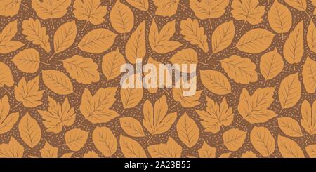 Leaf fall seamless background. Autumn pattern. Vector illustration Stock Vector
