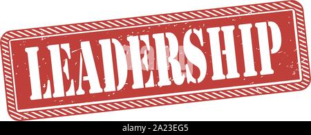 Leadership text on rubber stamp icon isolated on white background. Vector illustration Stock Vector