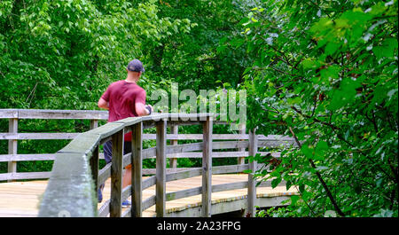ALPHARETTA, GEORGIA - July 14, 2019: The Big Creek Greenway is over 20 miles of paved and board fitness trails spanning two counties north of Atlanta Stock Photo