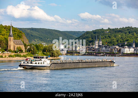 Old town of Boppard in the Rheingau, in the UNESCO World Heritage Upper Middle Rhine Valley, Germany Stock Photo