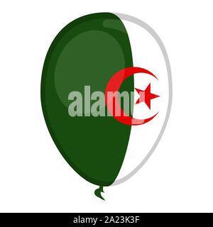 A balloon shaped flag of Algeria - Vector illustration Stock Vector