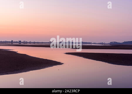 Predawn skies over Stoney Bayou Pool, St. Marks National Wildlife Refuge, Florida, USA Stock Photo