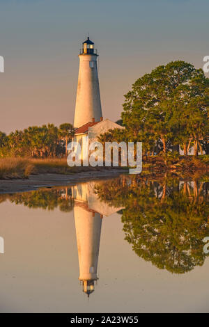 St. Marks Lighthouse, St. Marks National Wildlife Refuge, Florida, USA Stock Photo