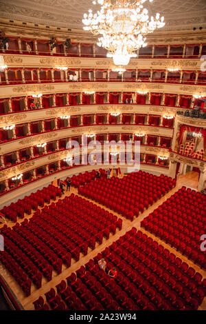 Milan Italy 14 July 2019: Teatro alla scala. Considered one of the most prestigious theaters in the world, it has hosted since 1778, the main artists Stock Photo