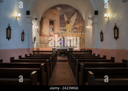 Our Lady of Loreto Chapel at the Presidio Nuestra Senora de Loreto de la Bahia, known more commonly as Presidio La Bahia, or simply La Bahia, a fort constructed by the Spanish Army that became the nucleus of the city of Goliad, Texas Stock Photo