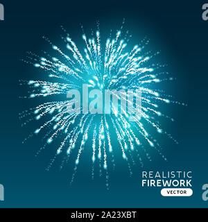 A large blue realistic vector firework special effect. Stock Vector