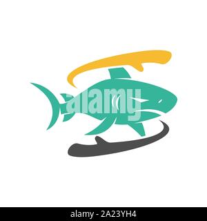 Shark Hand Rotation logo design vector isolated concept template Stock Vector