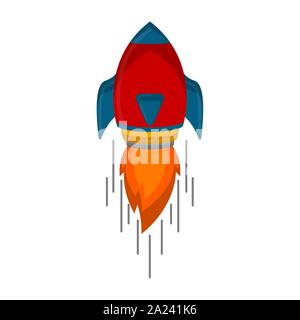 Rocket taking off image on a white background - Vector Stock Vector