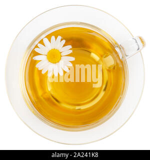 Glass cup of chamomile tea isolated on white background Stock Photo - Alamy