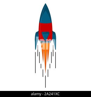 Rocket taking off image on a white background - Vector Stock Vector
