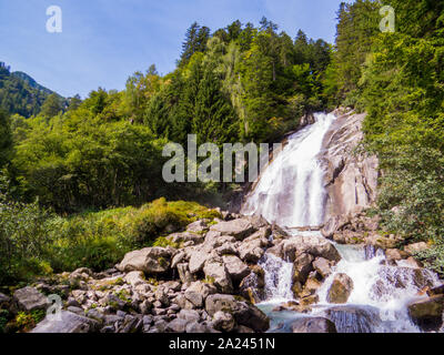 Amola Waterfalls (Italian: Cascate d'Amola), Val Nambrone, Trentino-Alto Adige, Dolomites, north Italy Stock Photo