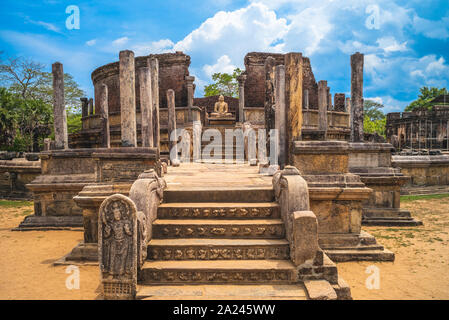 Sacred Quadrangle at Polonnaruwa Ancient city, Sri Lanka Stock Photo