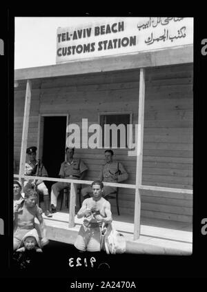 Palestine disturbances 1936. Tel-Aviv Jetty, as in December 1936, 200 ...