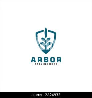 Arbor with Shield Stock Vector