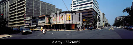 Panorama view of an adult peep show movie house on 14th Street before the place closed. Washington, D.C Stock Photo