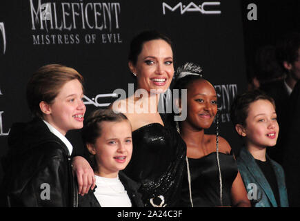 Hollywood, California, USA 30th September 2019 Actress Angelina Jolie attends the World Premiere of Disney's 'Maleficent: Mistress of Evil' on September 30, 2019 at the El Capitan Theatre in Hollywood, California, USA. Photo by Barry King/Alamy Live News Stock Photo
