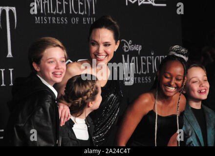 Hollywood, California, USA 30th September 2019 Actress Angelina Jolie attends the World Premiere of Disney's 'Maleficent: Mistress of Evil' on September 30, 2019 at the El Capitan Theatre in Hollywood, California, USA. Photo by Barry King/Alamy Live News Stock Photo