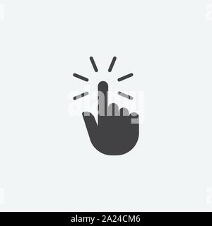 Clicking finger flat icon, hand pointer vector, hand pointer cursor logo design Stock Vector