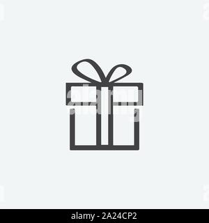 gift box linear icon logo design, gift box icon vector illustration Stock Vector