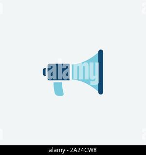 loudspeaker flat icon vector illustration, megephone logo icon, speaker icon Stock Vector