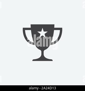 throphy icon vector, champions flat icon design illustrations, winner icon symbol Stock Vector