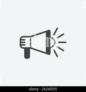 loudspeaker flat icon vector illustration, megephone linear logo icon, speaker linear icon Stock Vector